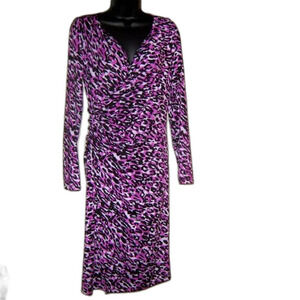 Avon Small Purple Animal Print Wrap Dress